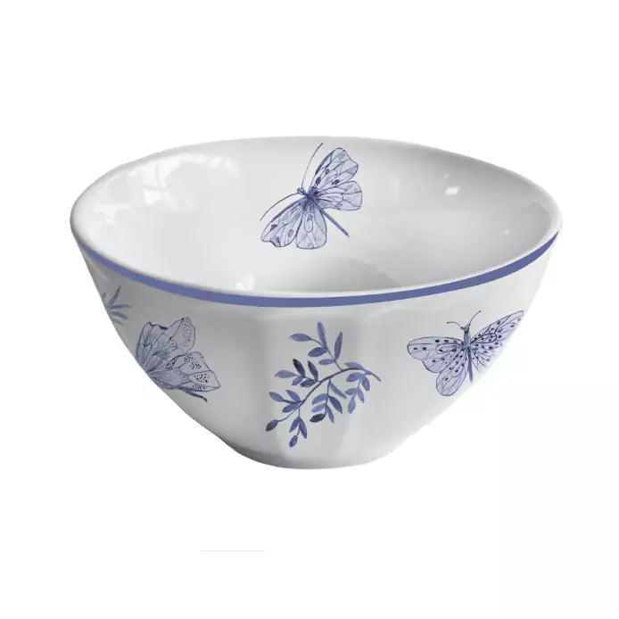 ARCUCCI – SONIA BOLO CEREALI 13 CM PORCELLANA DECORO CON FARFALLE E FIORI - Blu